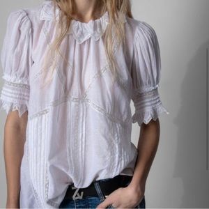 Zadig and Voltaire Tupel white lace top size S. Great condition